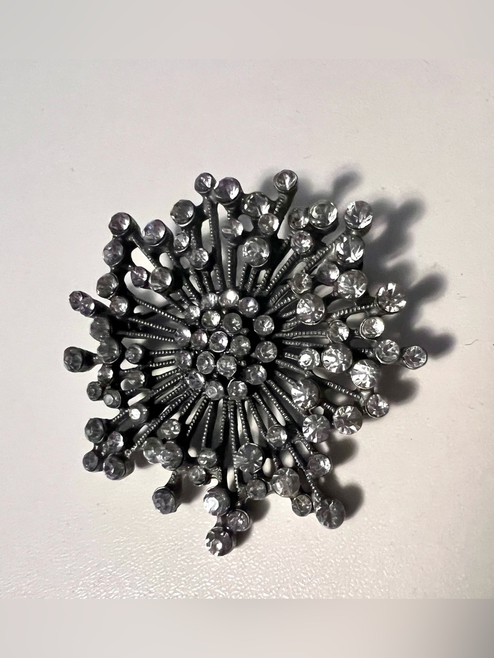 Brilliant Silver Crystal Burst Brooch - Women Jewelry